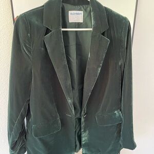 Old Navy Women's Deep Green Velvet Blazer